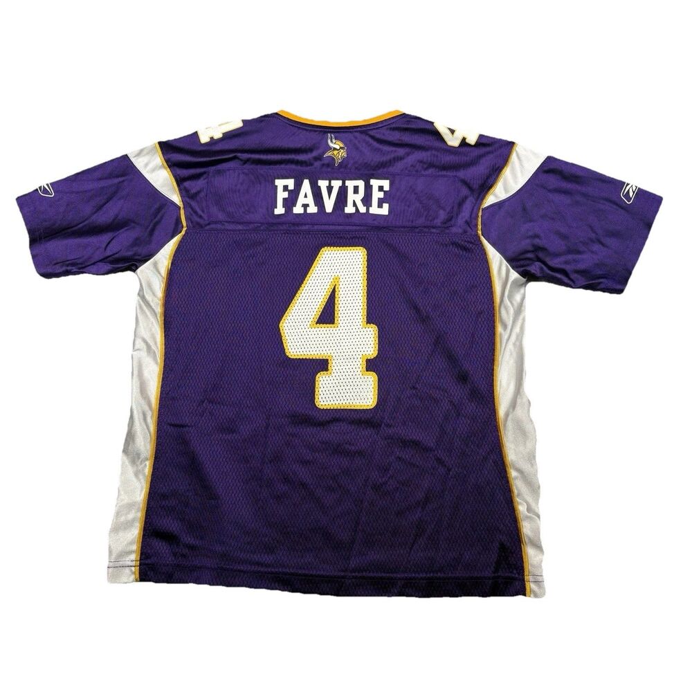 Brett Favre Minnesota Vikings Reebok NFL Jersey Women’s Large Purple #4